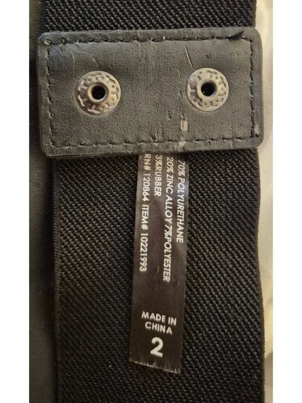 Torrid Black Metal Plate Stretch Belt Size 2 GUC